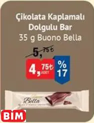 BUONO BELLA ÇİKOLATA KAPLAMALI DOLGULU BAR